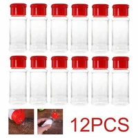 12pcs new flip top spice jars herbs condiments seasoning pots kitchen storage containers with rotating cover