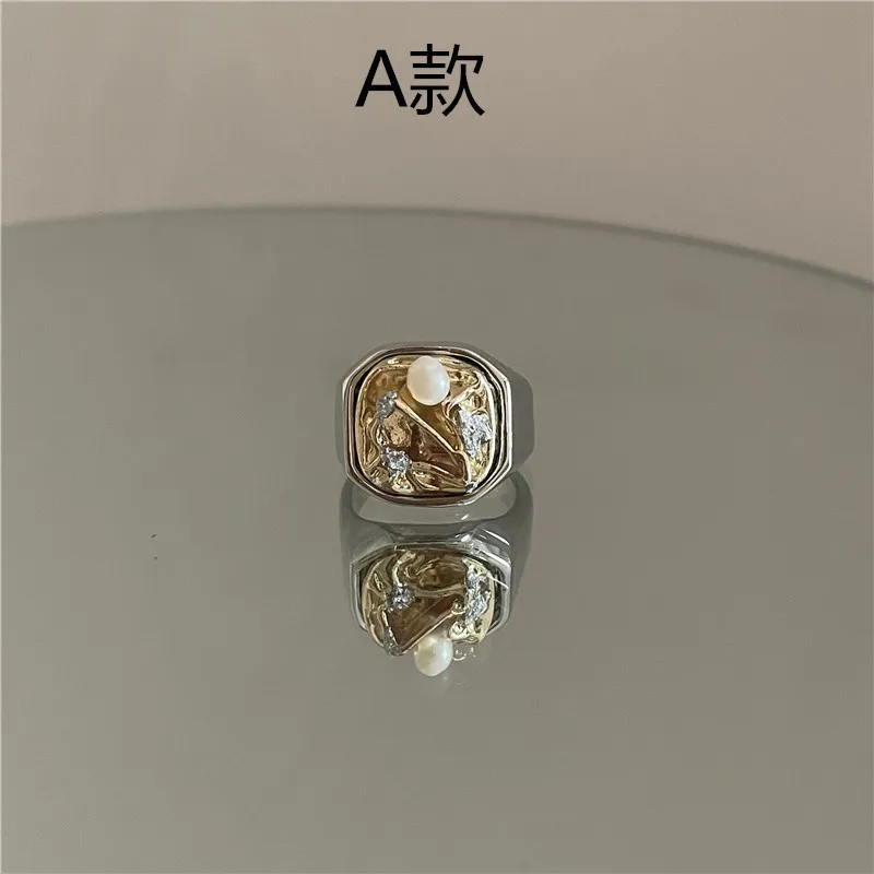 Модные кольца Ins из сплава в стиле ретро для женщин нишевые Дизайнерские широкие