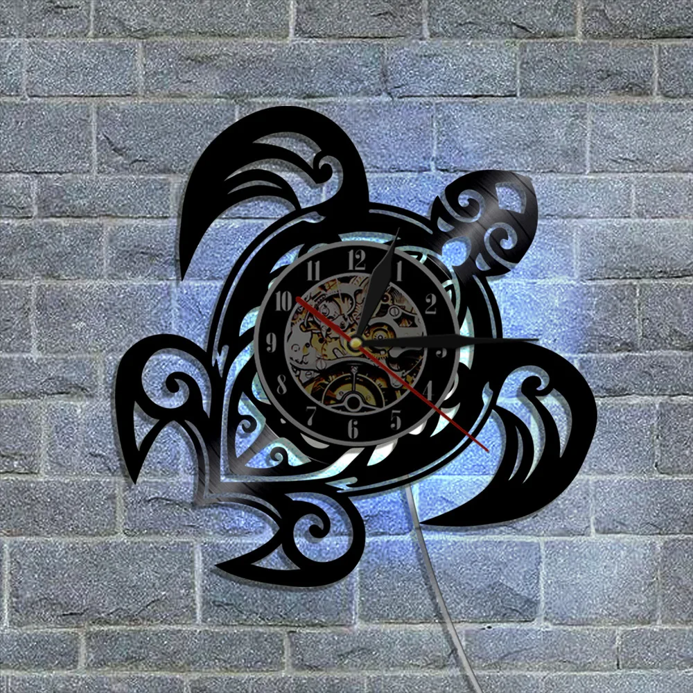 Настенные часы с морской черепахой механические настенные в стиле стимпанк