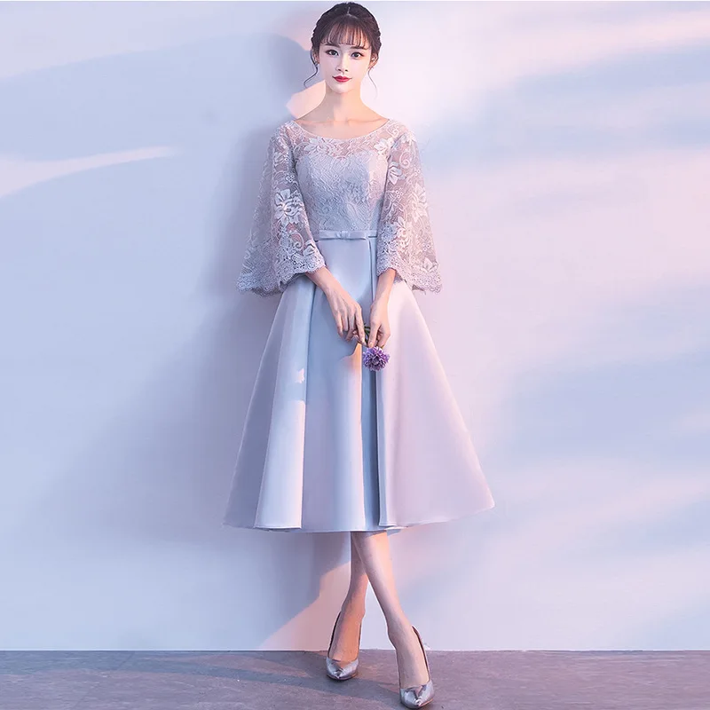 

Champagne Lace Bridesmaid Dress Temperament Evening Party Dress Noble O-neck Banquet Dress Elegant Slim Prom Dress Oversize 3XL