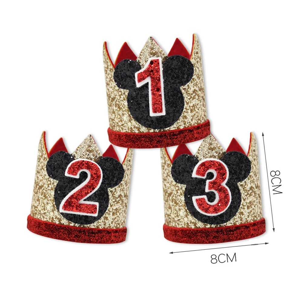 Шапка Disney на 1 й день рождения шапка Микки и Минни Маус Дональд Дак корона первый