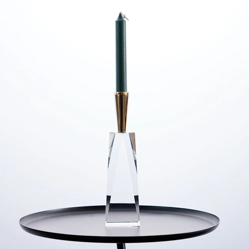 

Nordic Modern Candle Holders Simple Crystal Glass Metal Luxury Candle Holders for Wedding Bougeoir Mariage Home Garden BE50CD
