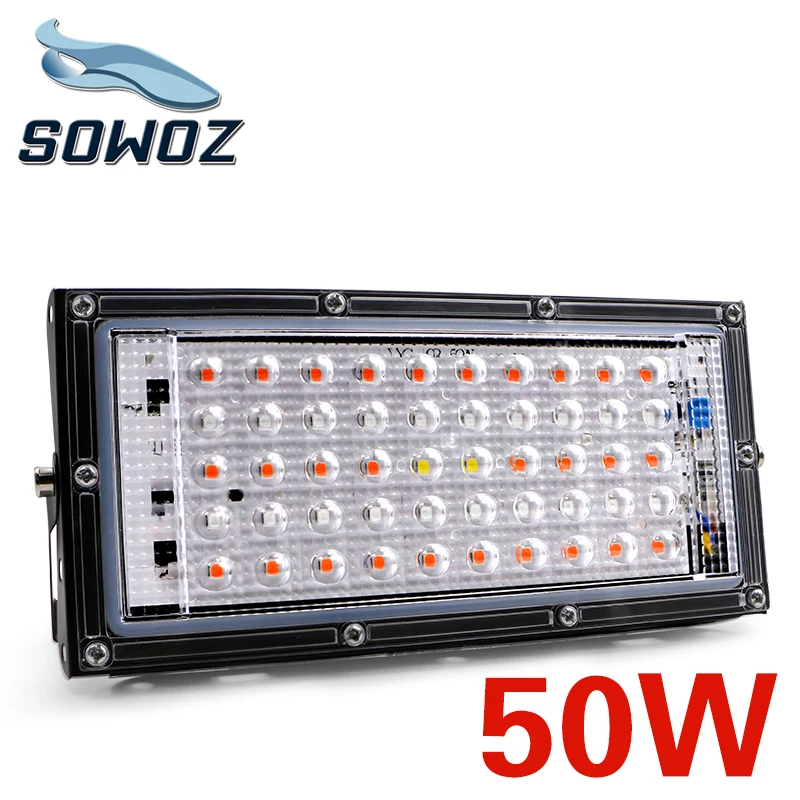 SOWOZ светодиодный роста растений лампа с евро вилкой 50 ваттов AC 220 В завод