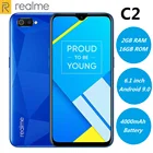 Realme C2 4G смартфон 6,1 дюймов Android 9,0 Helio P22 Восьмиядерный 13.0MP + 2.0MP 4000 мАч большой экран для распознавания лица Мобильные телефоны