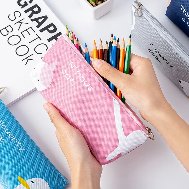 Простой мультяшный чехол для ручек большой вместимости с животными детей