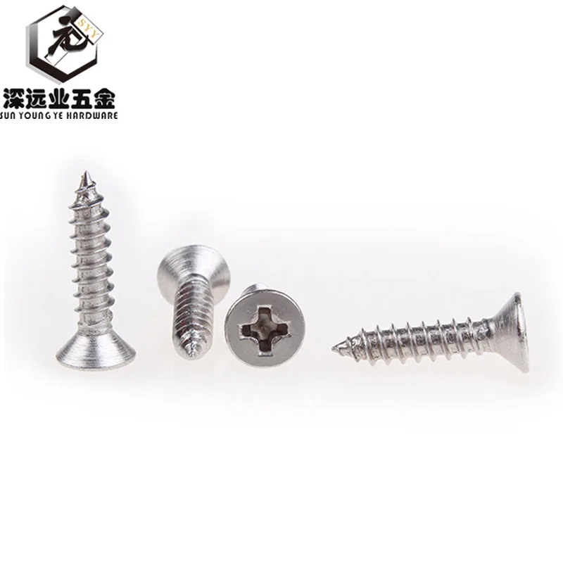 100pcs M1 M1.2 M1.4 M1.5 M1.7 304 Stainless Steel Cross Recessed Flat Head Countersunk Self-tapping Phillips Wood Screws | Обустройство