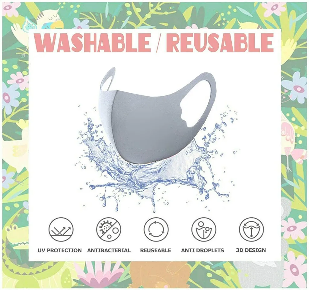 4Pcs Cartoon Horse Print Mouth Mask Children Breathable Cover Reusable Face Cloth Caps Washable Protective | Безопасность и защита