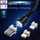 Кабель Micro USB Type-C для синхронизации данных, 8 контактов, магнитный, 3A, быстрая зарядка для iPhone X, XR, 7, Huawei, honor, Xiaomi, Samsung A12