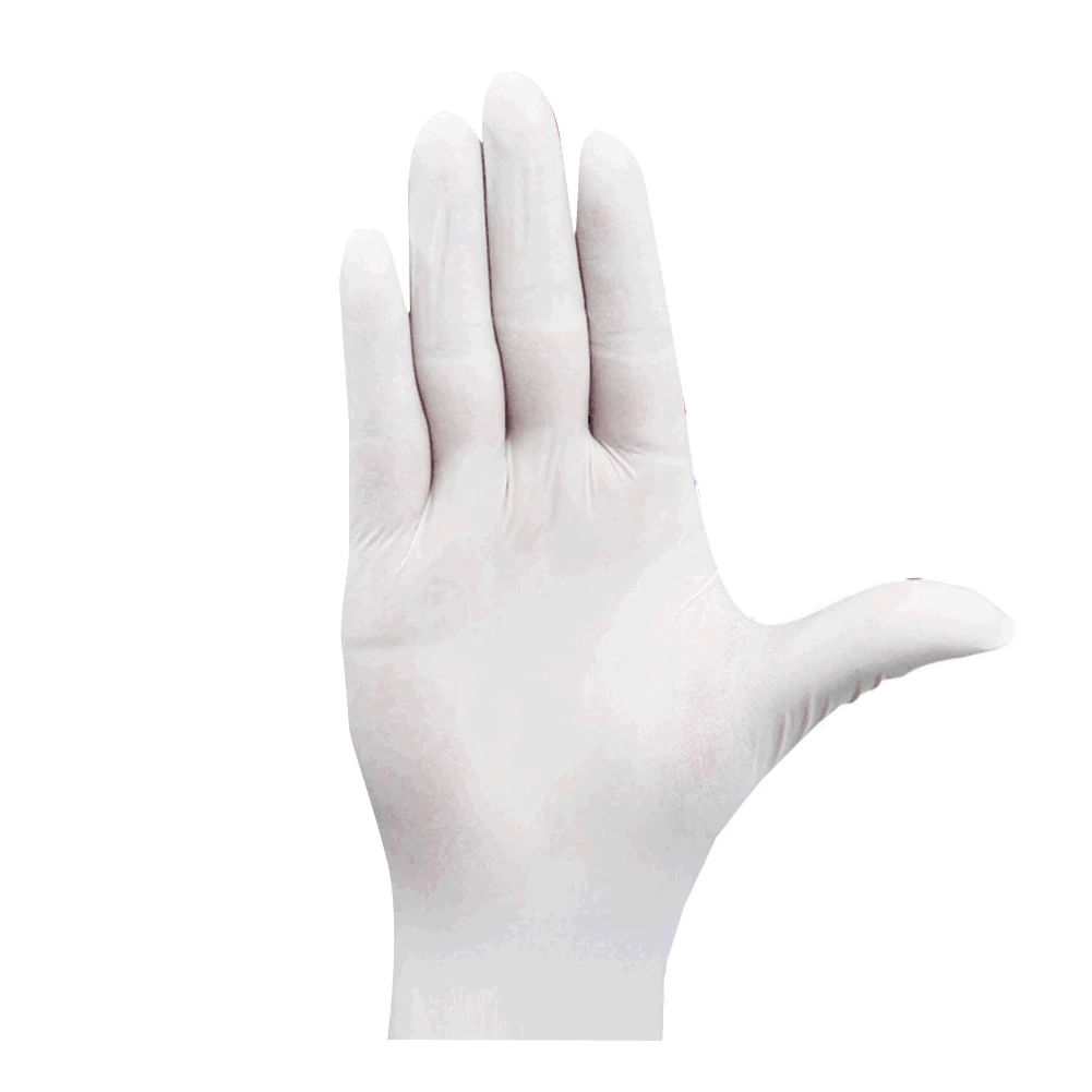 

100pcs Hands Protection White Laboratory Disposable Latex Gloves Household Cleaning Non Slip Food Service Gardening Anti Static