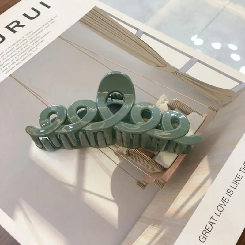 

New Big Size Crown Plastic Hair Claw Hair Clip Ponytail Hairpin Fashion Solid Color Bath Hair Accessories Chic Headwear