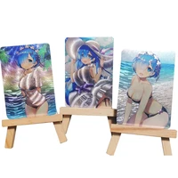 homemade anime figures bronzing flash cards pikachu rem saber welfare collectible cards table toys birthday gifts for children