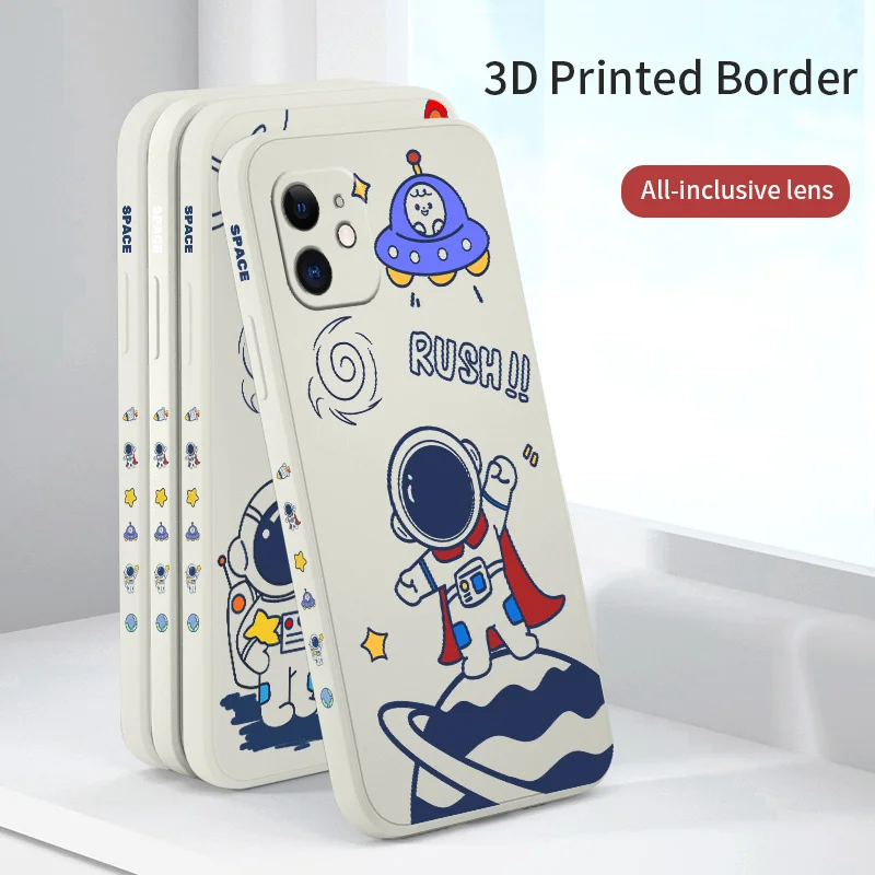 

Modern Astronaut Pattern Phone Case For iPhone 12 Pro Max 11 X XS XR XSMAX SE2020 8 8Plus 7 7Plus 6 6S Plus Silicone Cover