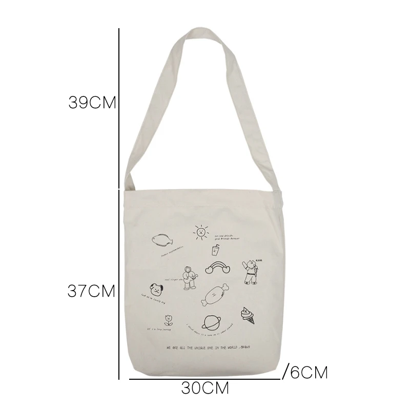 Youda Классическая мультяшная печатная Холщовая Сумка на плечо оригинальный