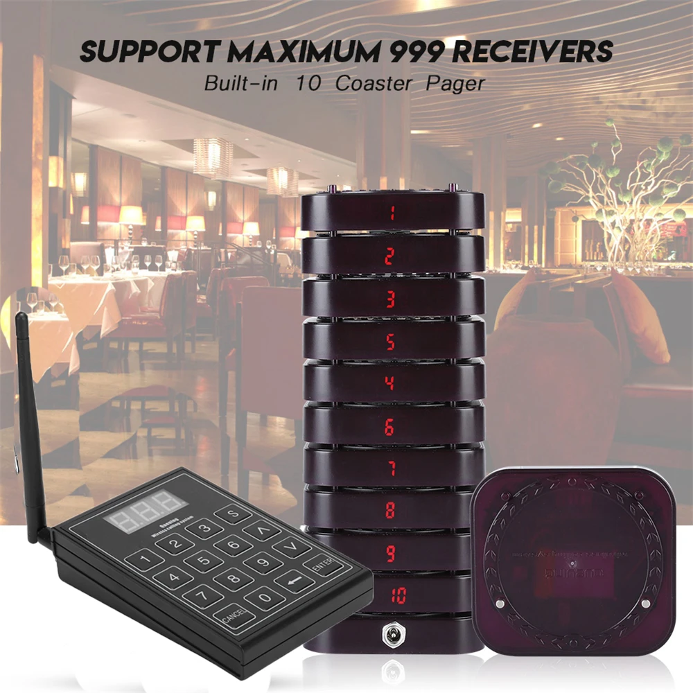 Пейджер для ресторана беспроводной пейджер клиентов с функцией вызова система