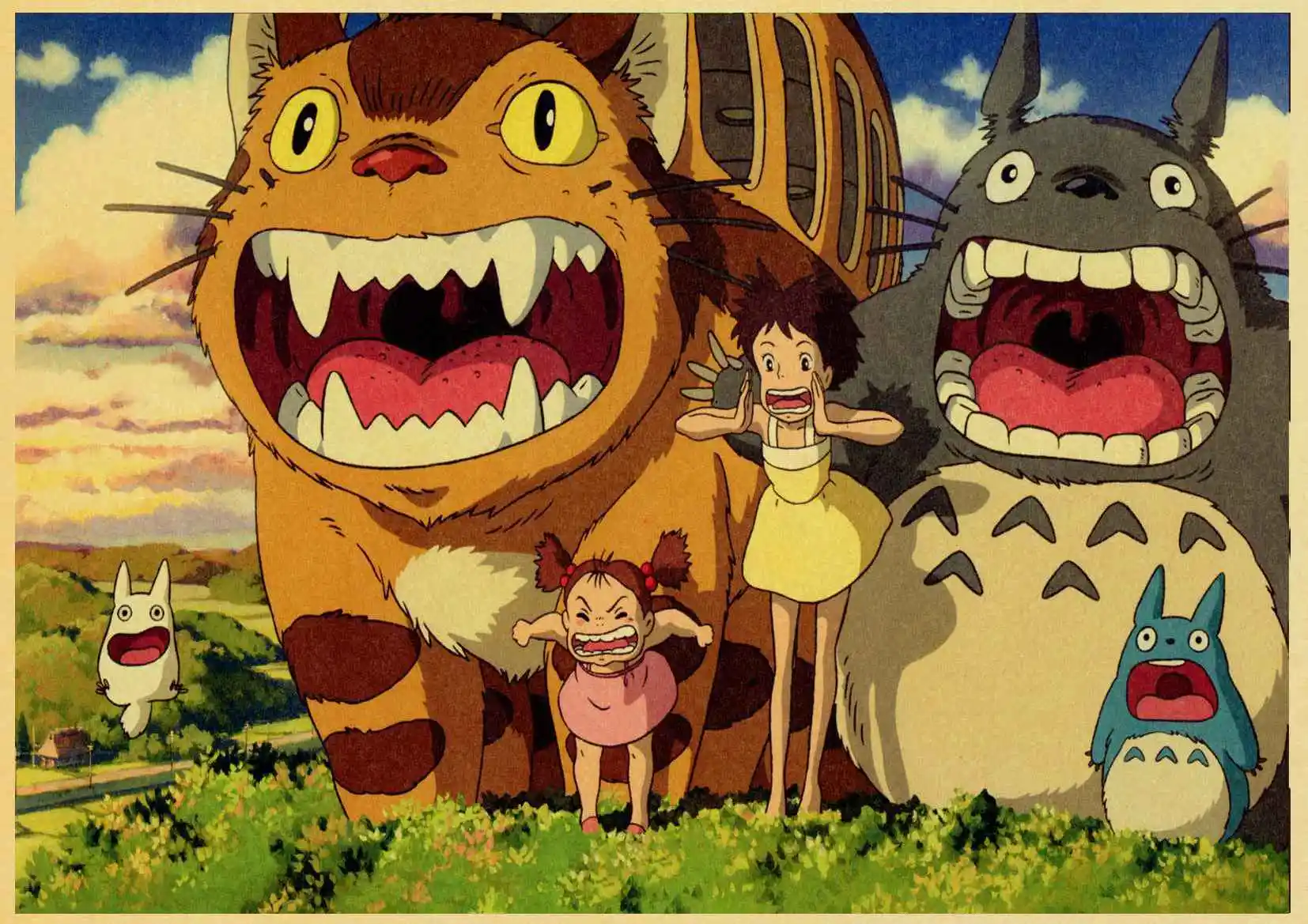 Miyazaki Hayao мультяшный фильм тонари № Тоторо ретро постер винтажный настенный Декор