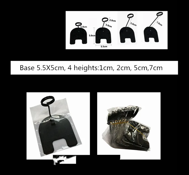 

Base 5.5x5cm POP Price Tag Paper Sign Label Card Display Clips Holders Stand In Black For Stores Promotions