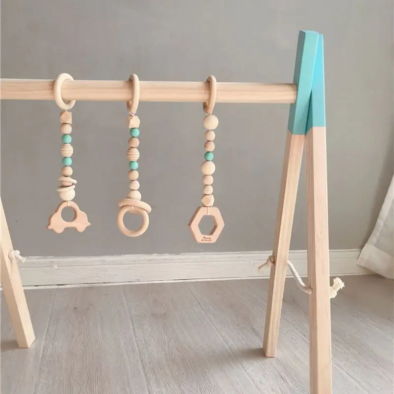 Nordic Style Baby Gym Play Nursery Sensory Ring-pull Toy Wooden Frame Infant Room Decorations Toddler Clothes Rack Gift | Игрушки и