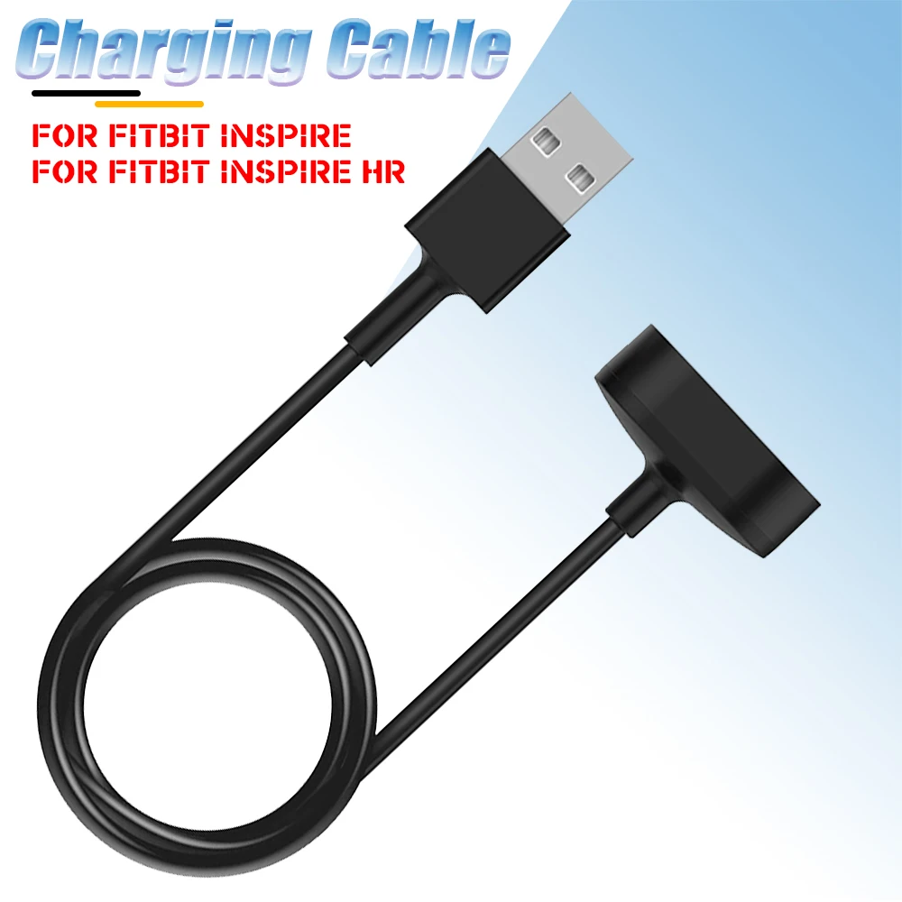 

USB Smartwatch Charger Base Charging Cable Adapter Safety Fast Stable Portable Charge Accessories For Fitbit Inspire / InspireHR