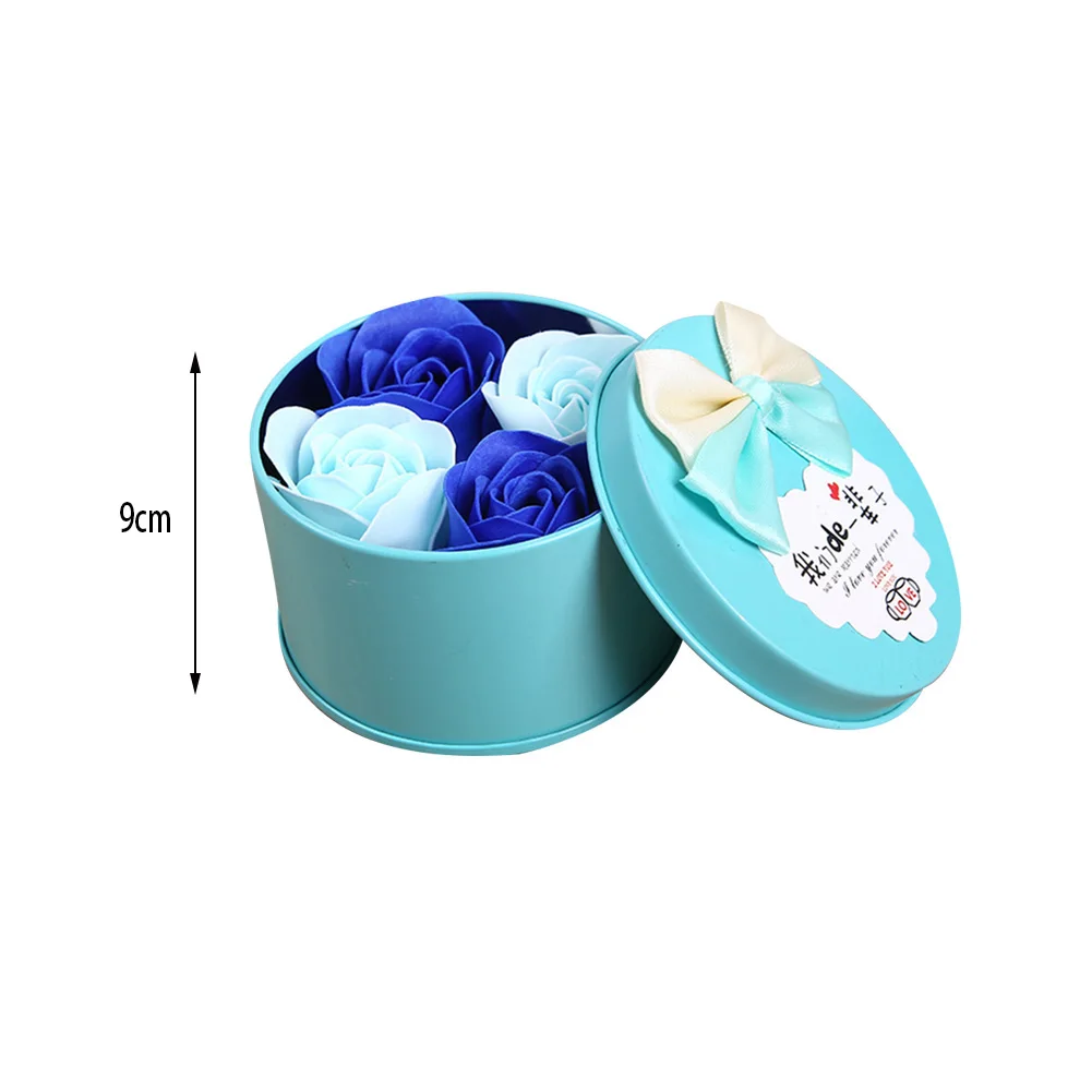 4pcs/set Rose Bath Body Flower Floral Soap Scented Essential Wedding Valentine'S Day Gift Holding flowers | Красота и здоровье