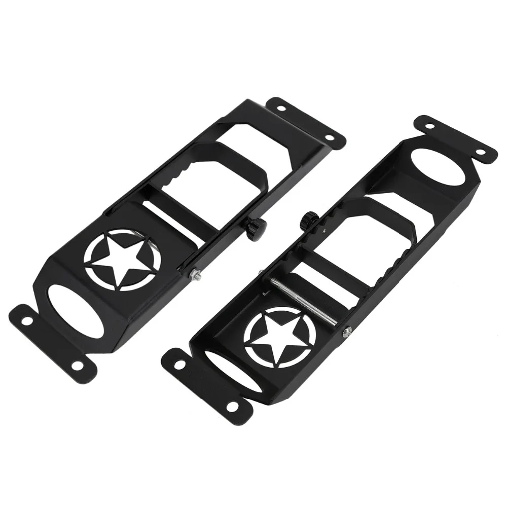 Стальные дверные петли для автомобиля Подножка педаль пластина Peg для Jeep Wrangler JK 2007- анти-ржавчины двери шаги скалолазание доска панель