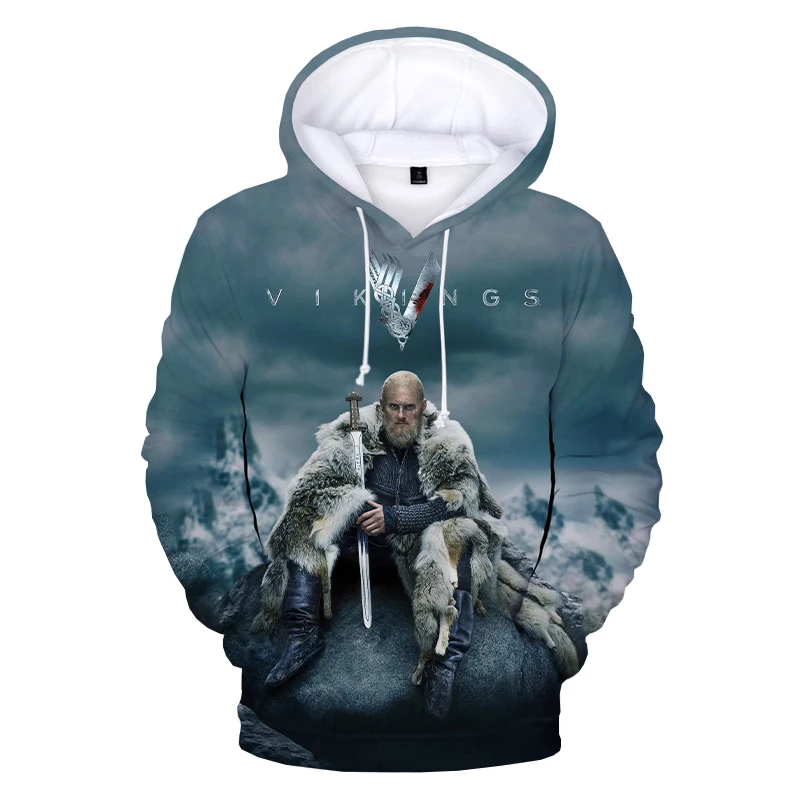 

Vikings Men / Women Pullovers Boys / Girls Streetwear Vikings Ragnar 3D Hoodies Sweatshirt Round Neck Hoodie