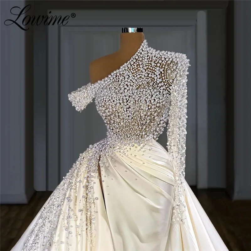 Robe De Mariee Wedding Dress 2021 New Custom Beading Long Sleeves Dubai Arabic Bride Dresses Vestido De Noiva Bridal Gowns