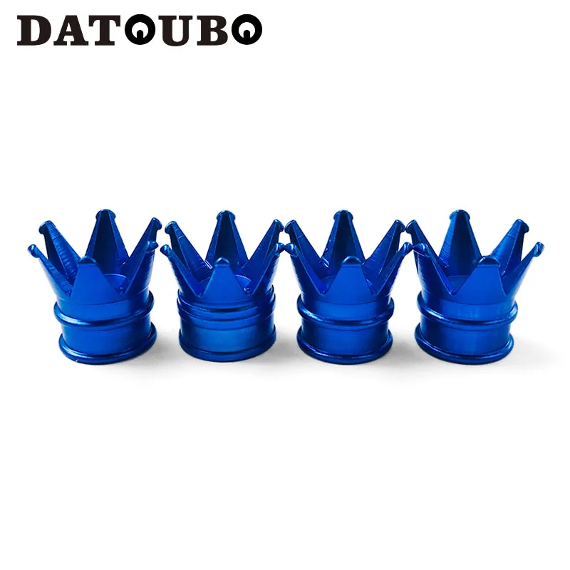 4 pcs of Blue DATOUBO, 4 шт., Новое поступление, цветная алюминиевая коронка, автомобильная велосипедная шина, крышка клапана s, воздушный клапан, пылезащитная крышка s, грузовик, велосипедное колесо, крышка Trye - Цвет: 4 pcs of Blue