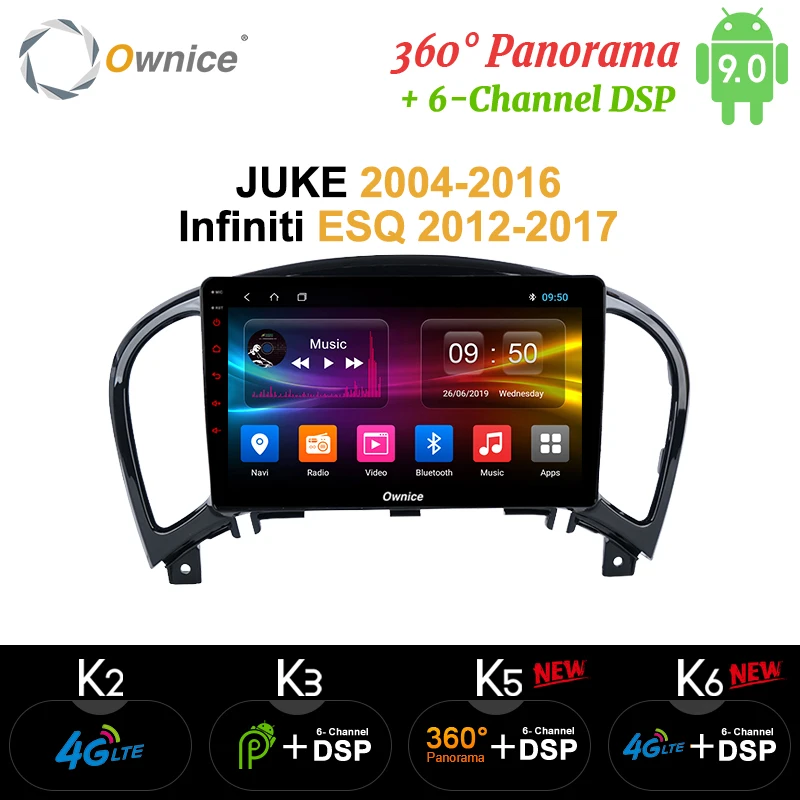 Автомобильный DVD плеер Ownice Android 9 0 360 градусов панорама GPS k3 k5 k6 для NISSAN JUKE 2004 2016