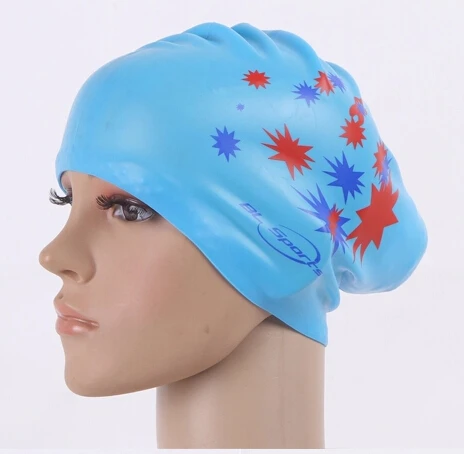 Шапочка для плавания женская силиконовая очень большая длинные волосы
