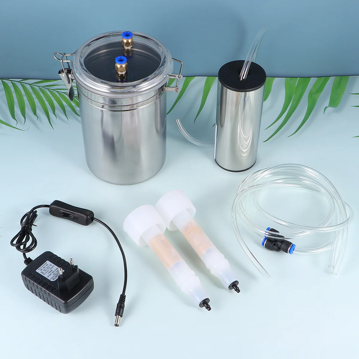 

2L Electric Milking Machine Goat Sheep Stainless Steel Bucket Suction Vacuum Pump Household Milker Milking Machines (UK Plug)