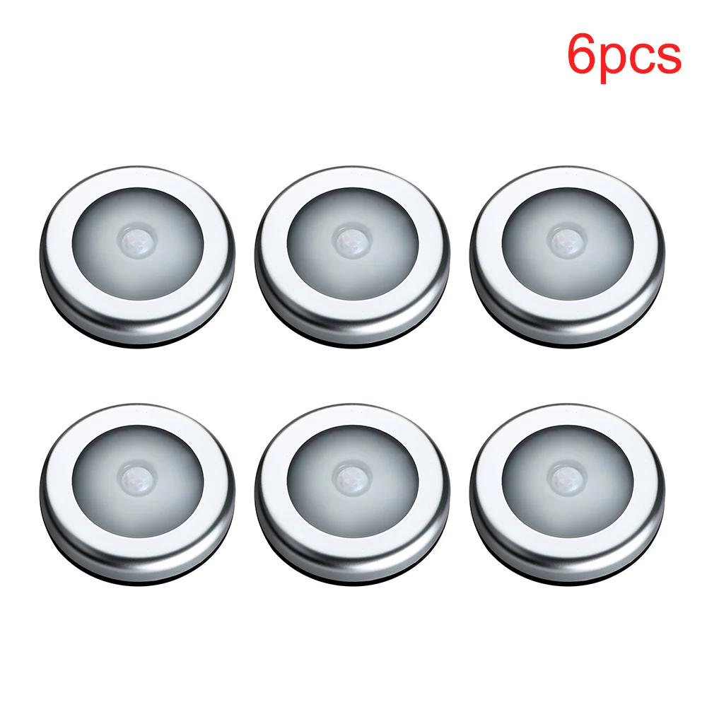 6pcs Light Светодиодный Ночной светильник, интеллектуальный магнитный беспроводной инфракрасный датчик движения, активированный Ночной светильник, Индукционная лампа для шкафа, коридора - Испускаемый цвет: 6pcs Light