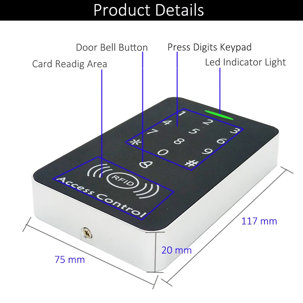 125 кГц RFID система контроля доступа RFID/EM клавиатура контроллер открывалка двери