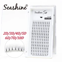 seashine pointy premade volume fans short stem 2d3d4d5d6d7d10d russian volume mega fan eyelash extension cilios soft mink lashes