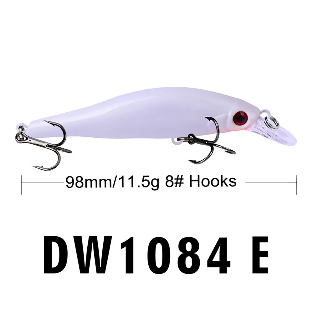 

1PC Fishing Lures 9.8cm Plastic Hard Bass Baits 5 Colors Minnow Lures Tungsten weight system wobbler model crank bait