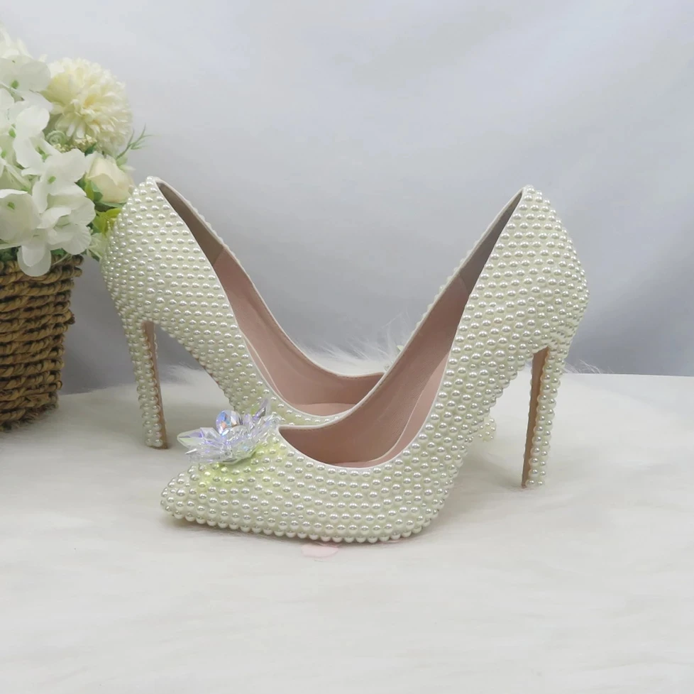 Женские свадебные туфли Lvory с жемчугом новинка 2021 на высоком каблуке 7 см женские