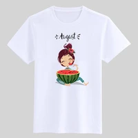 boy t shirt for girls tops cartoon girl hugging watermelon graphic tee smile children clothing kids clothes girls 8 to 12 boys