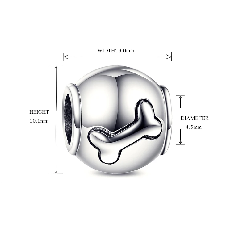 Fit pandora серебряный шарм Милая собачья кость модные Подвески для изготовления украшений Стерлинговое Серебро 925 оригинальные бусины браслет аксессуары