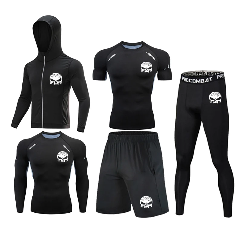 

Men's Fitness Tight Compression Long Sleeve Sports T-shirt Training Running Suit Shaping Running T-shirt Breathable Rashgard