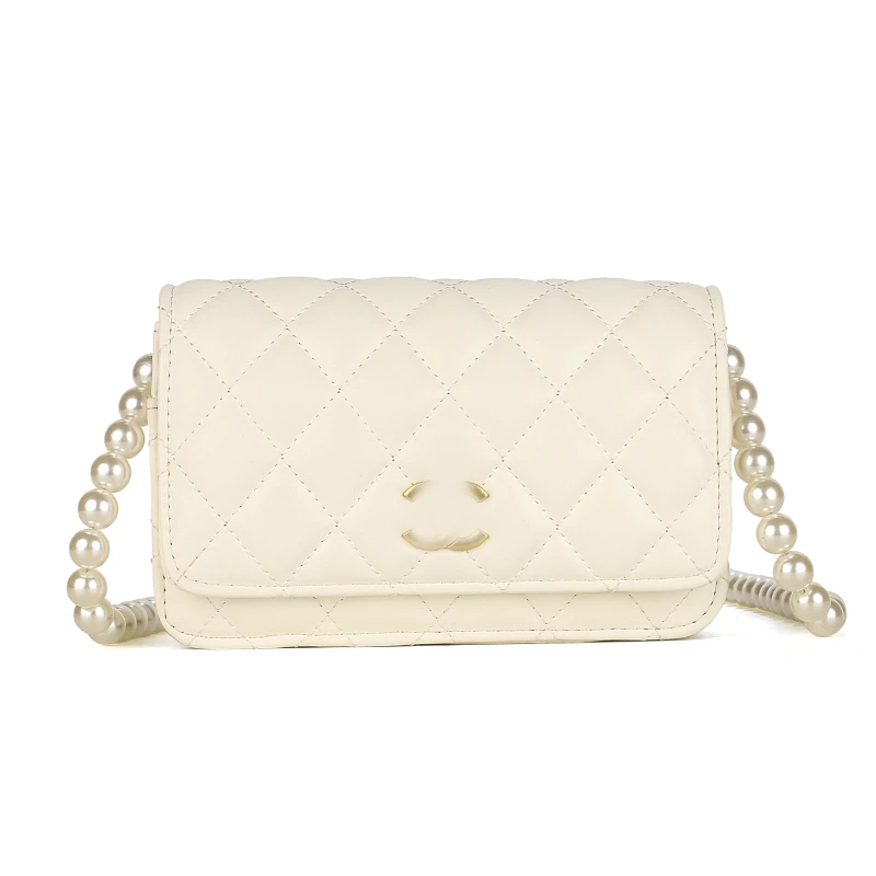 

Fashion Pearl Chain Mini Crossbody Bags For Women 2021 New High Quality PU Leather Ladies Shoulder Bag Designer Trendy Purses