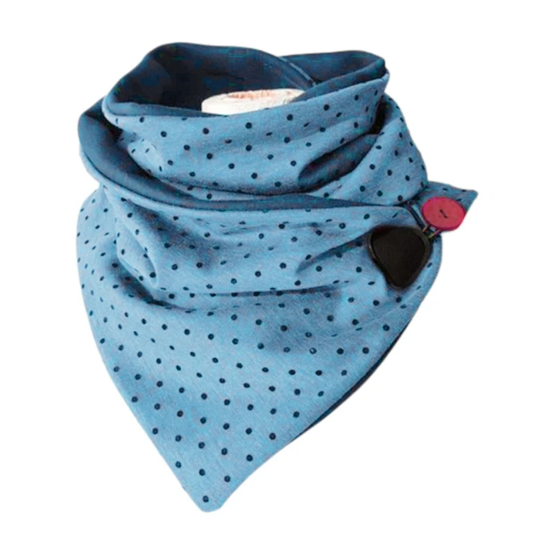 

Winter Button Triangle Scarf Polka Dot Thicken Neck Warmer Shawl Wrap Poncho 85WB