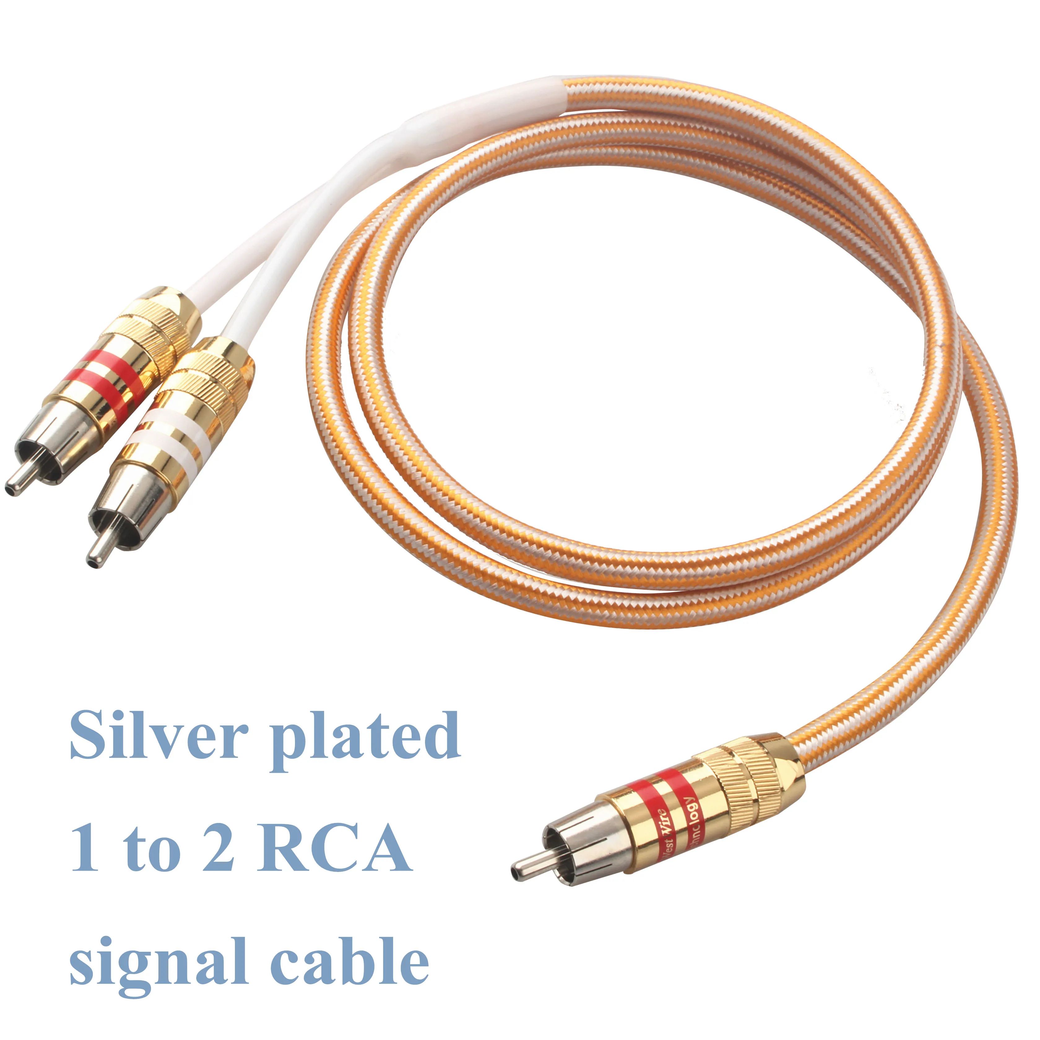 Кабель для Hi Fi аудиосигнала xangраза из чистой меди с серебряным покрытием 1RCA на 2RCA
