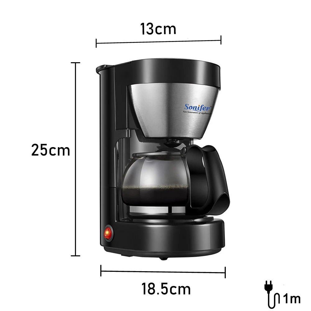 0.65L Электрический капельного Кофе для приготовления кофе-машина для домашнего использования 6 чашки Чай Кофе горшок 220 В Sonifer