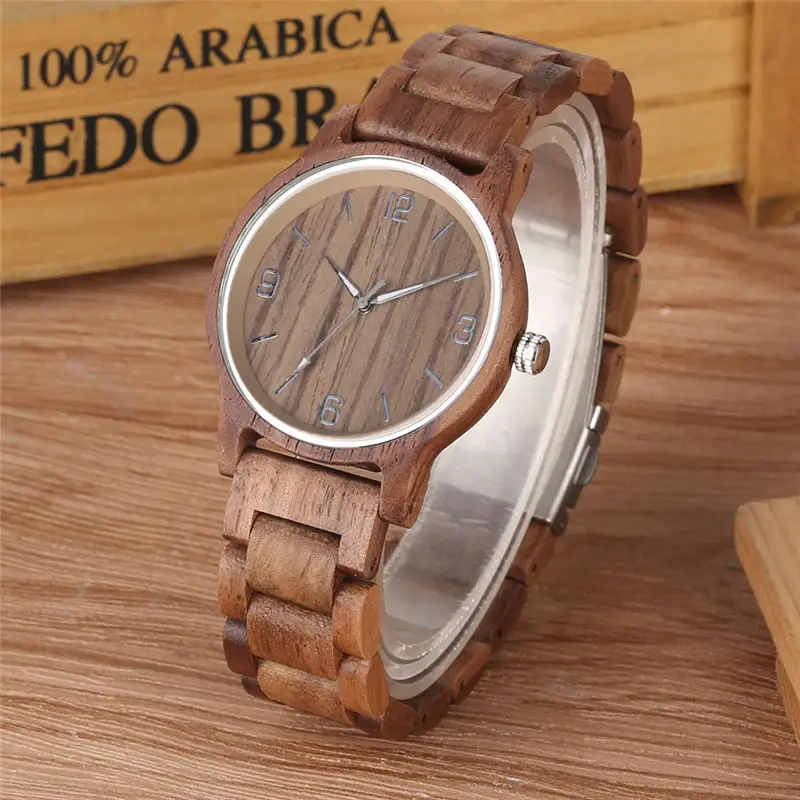 Часы мужские деревянные кварцевые аналоговые светящиеся ручной