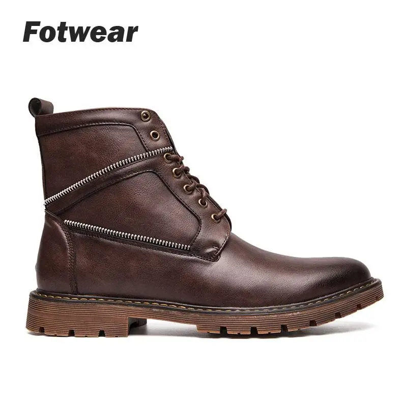 Fotwear/мужские ботинки классические уличные кожаные в байкерском стиле мужская