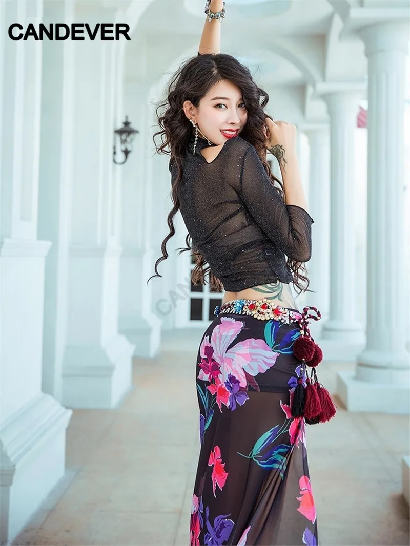 Женский набор костюма для танца живота топ юбка длинное сексуальное