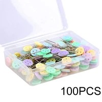 100pcsbox dressmaking pins embroidery patchwork pins mixed color sewing patchwork pins flower head pins sewing tool needle arts