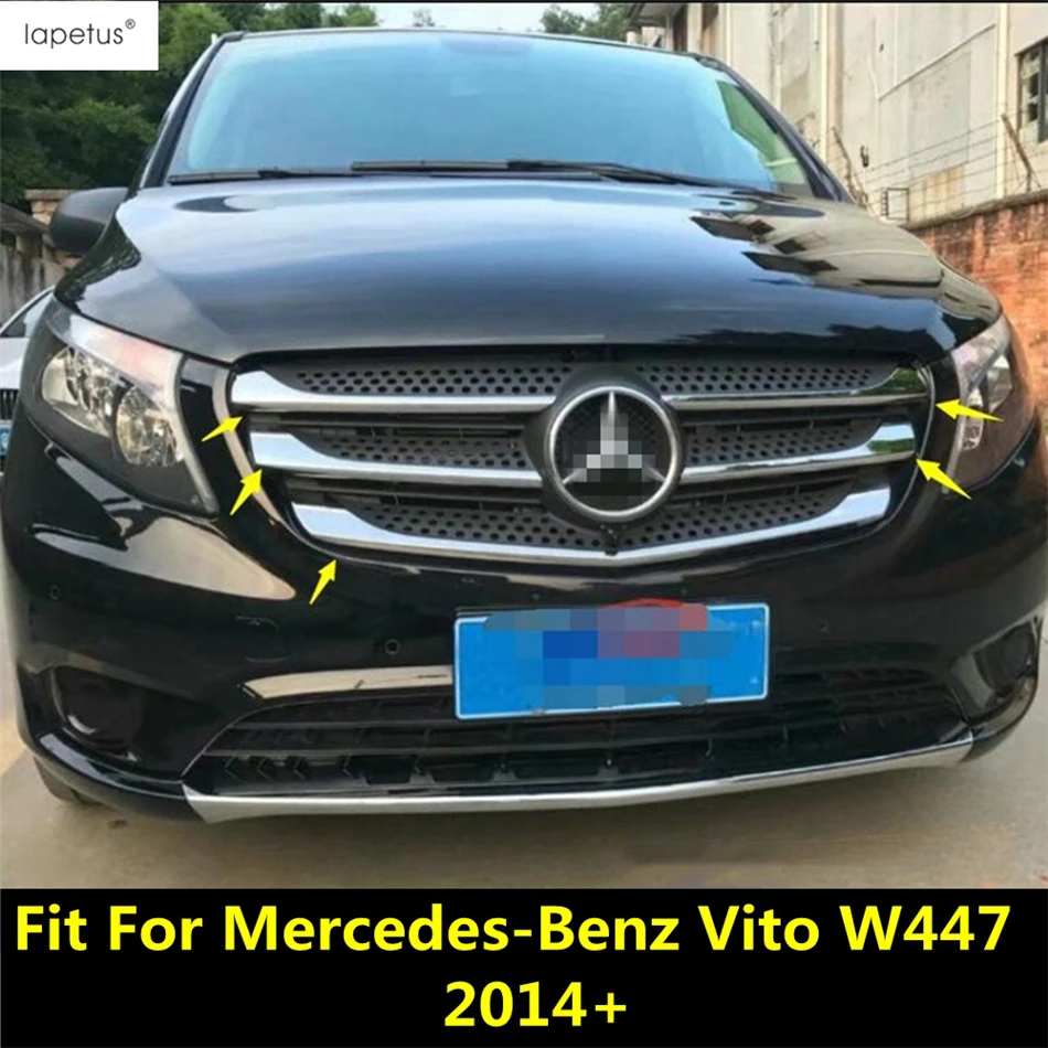 

5 Pcs Front Head Grille Grill Lid Strip Decoration Molding Cover Kit Trim Accessories For Mercedes-Benz Vito W447 2014 - 2021
