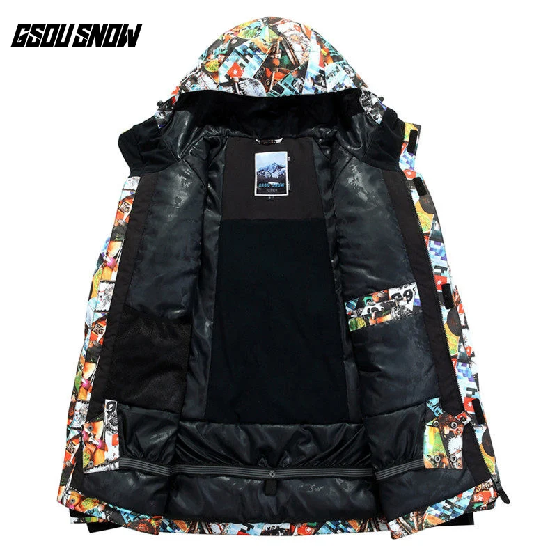 Мужской однобортный лыжный костюм GSOU SNOW уличная ветрозащитная