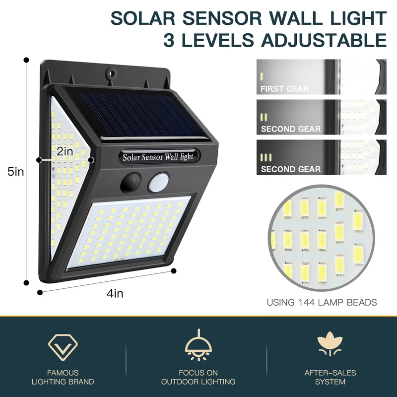 

LED Solar Light Outdoor Waterproof Solar Powered Lamp Motion Sensor Street Light for Garden Decoration Outdoor Solar Spotlights