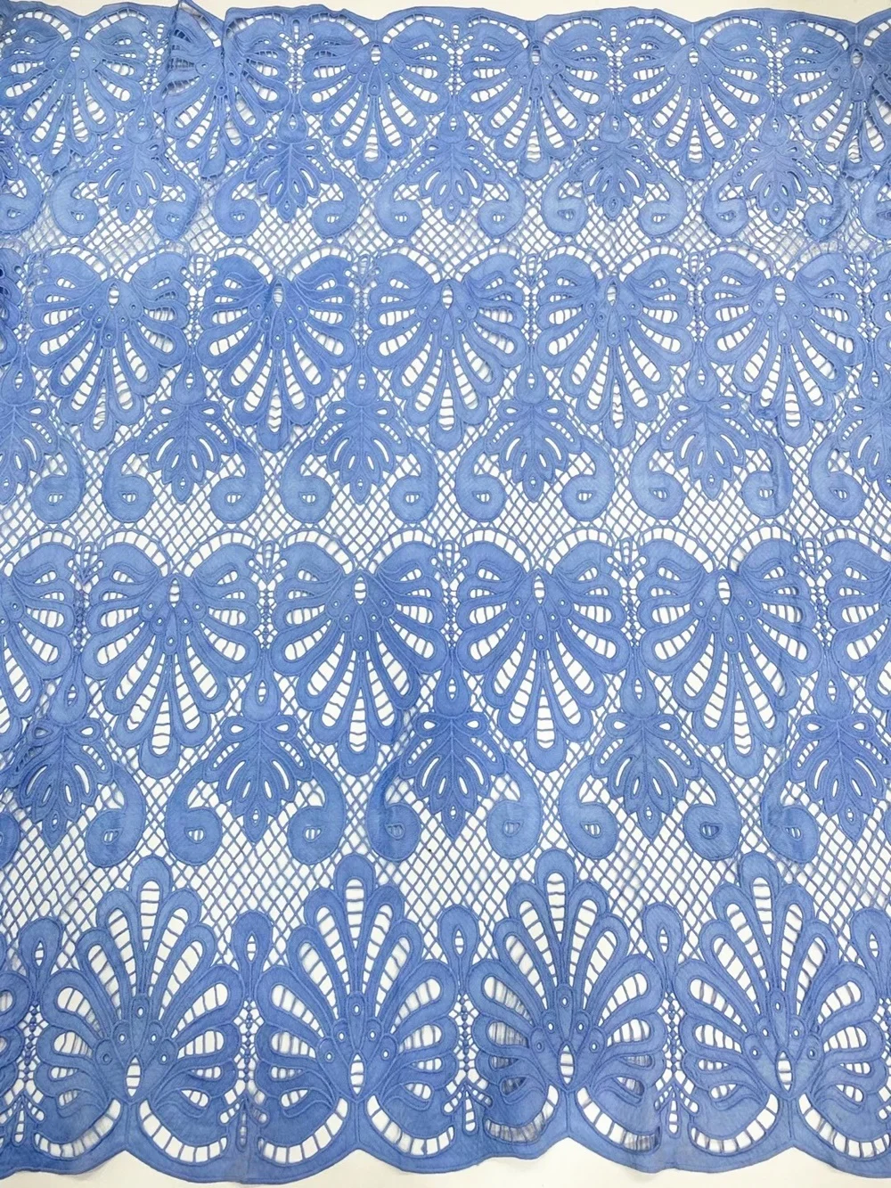 Анна новейшая небесно-голубая африканская кордовая кружевная Водорастворимая